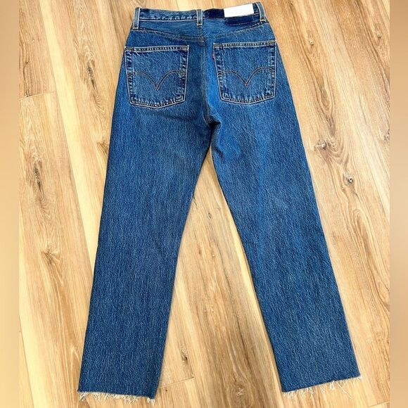 LEVI Re/Done Stove Pipe Cropped Jeans Size 24 - Picture 2 of 16